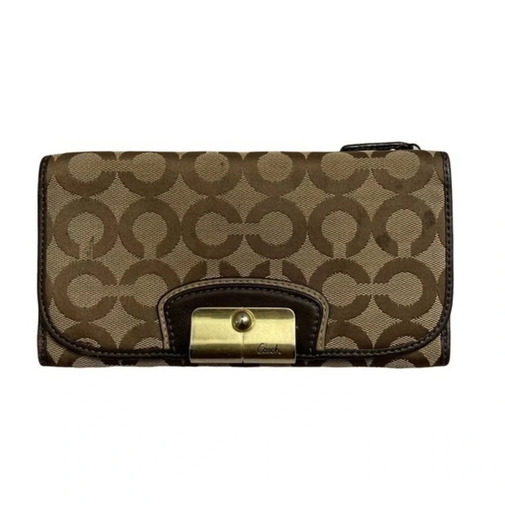 Coach brown op c signature wallet